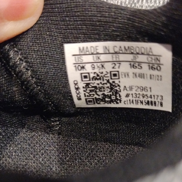 Adidas Kids Black and Gray Sneakers - Picture 2 of 5